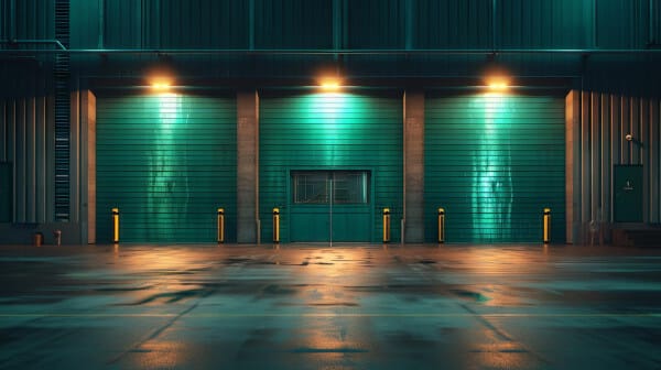 closed office during dark