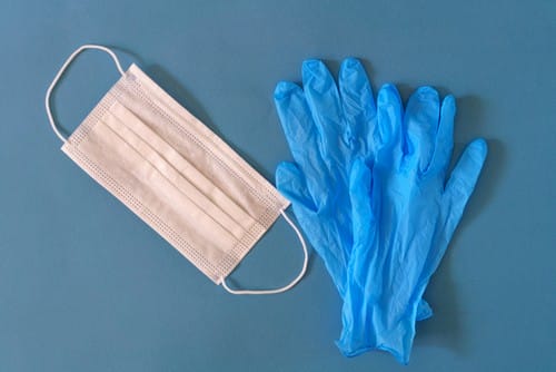 Medical mask and gloves