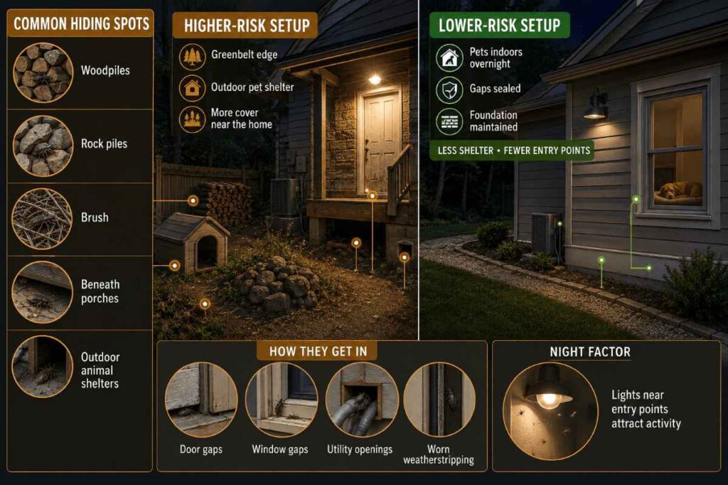 Kissing Bugs and Chagas Disease in Texas: What Homeowners Need to Know 3 Where Kissing Bugs Hide and How They Get Inside